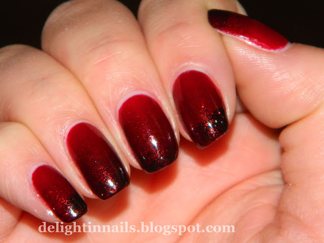 Ruby Red Gradient Manicure