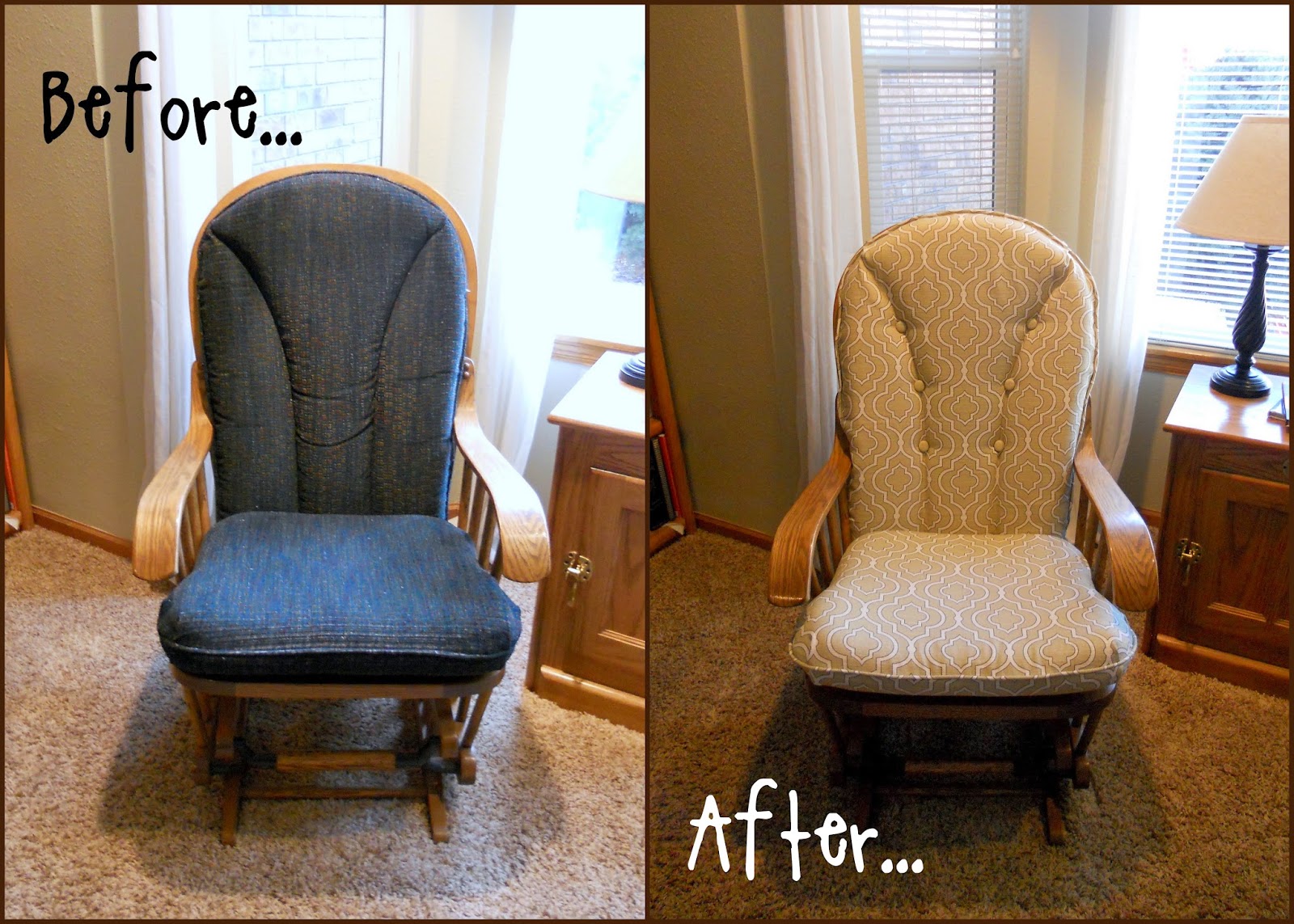 Just Another Hang Up Recovering Cushions for another Glider Rocker...