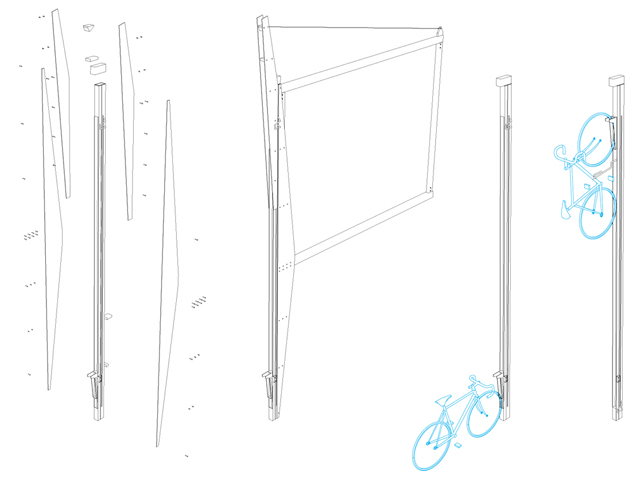 Bicicletário vertical para ciclovias