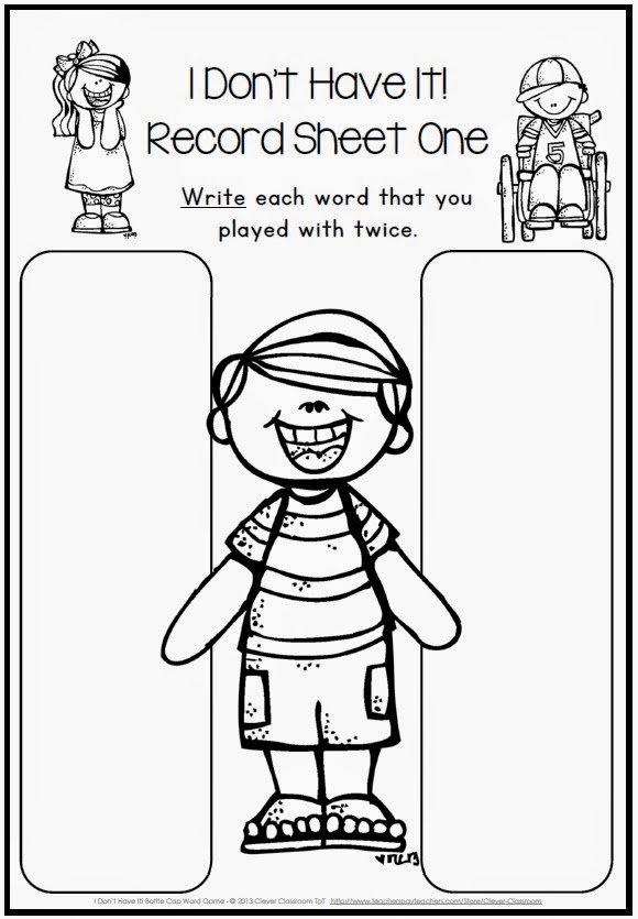 FREE I Don't Have It Bottle Cap Center Game for any word list FREE I Don't Have It Bottle Cap Center Game for any word list