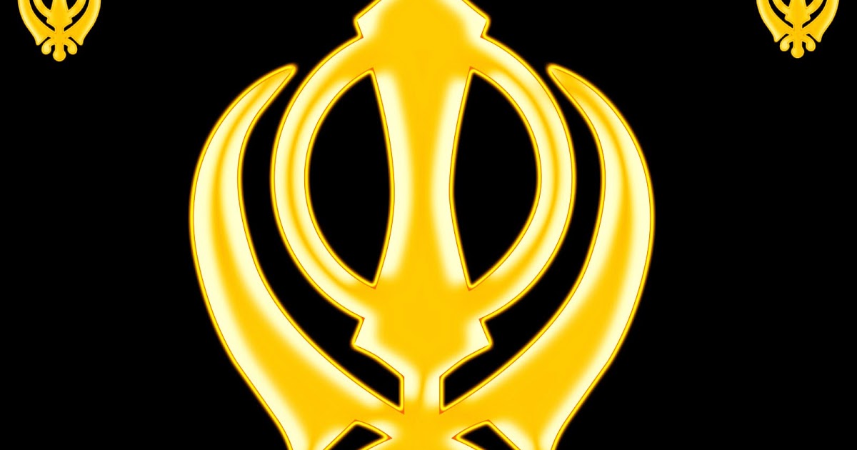 GOLDEN KHANDA OVER BLACK BACKGROUND WALLPAPER 2014 | GLyrical.blogspot