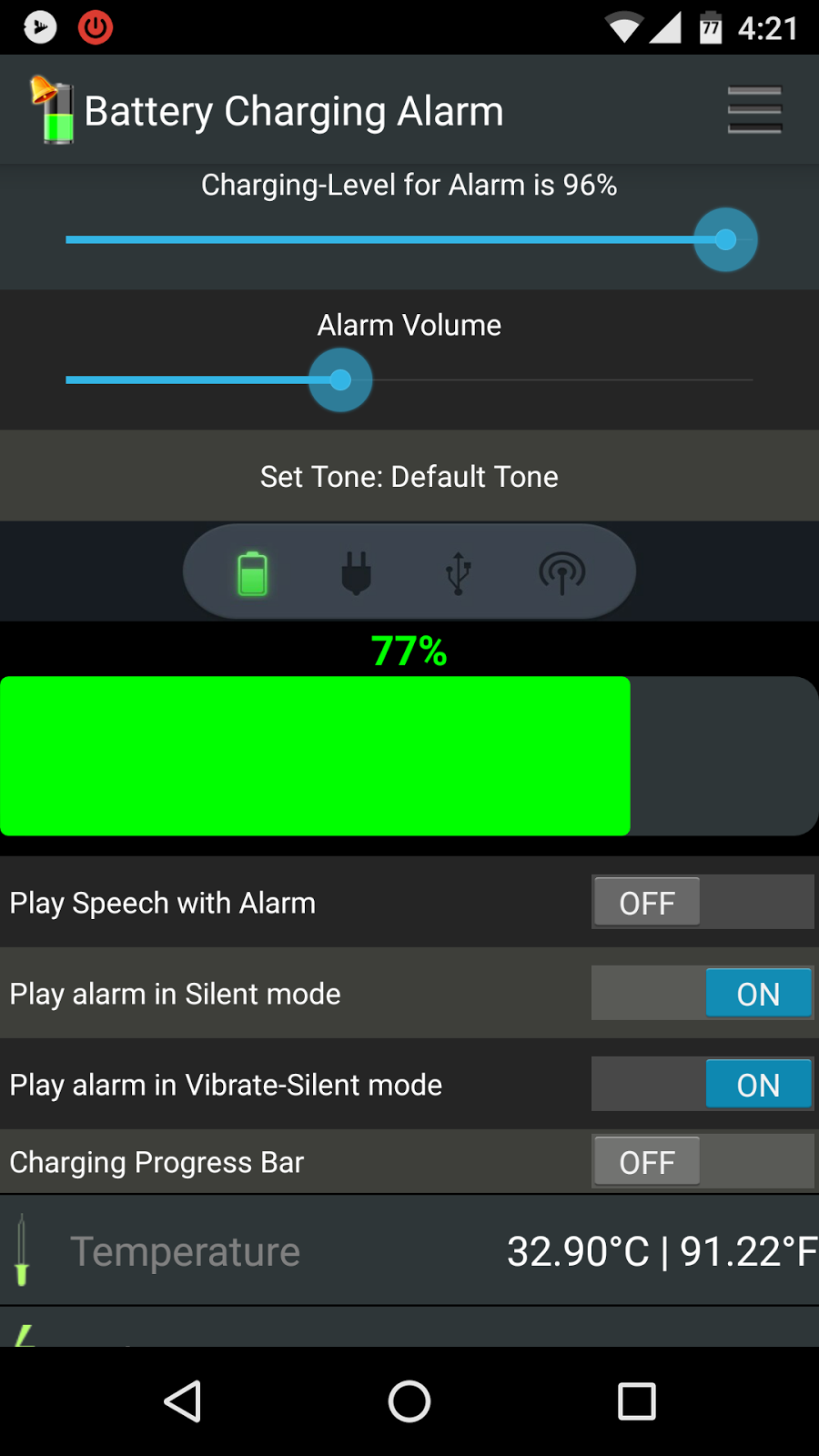 Android: BATTERY FULL ALARM app