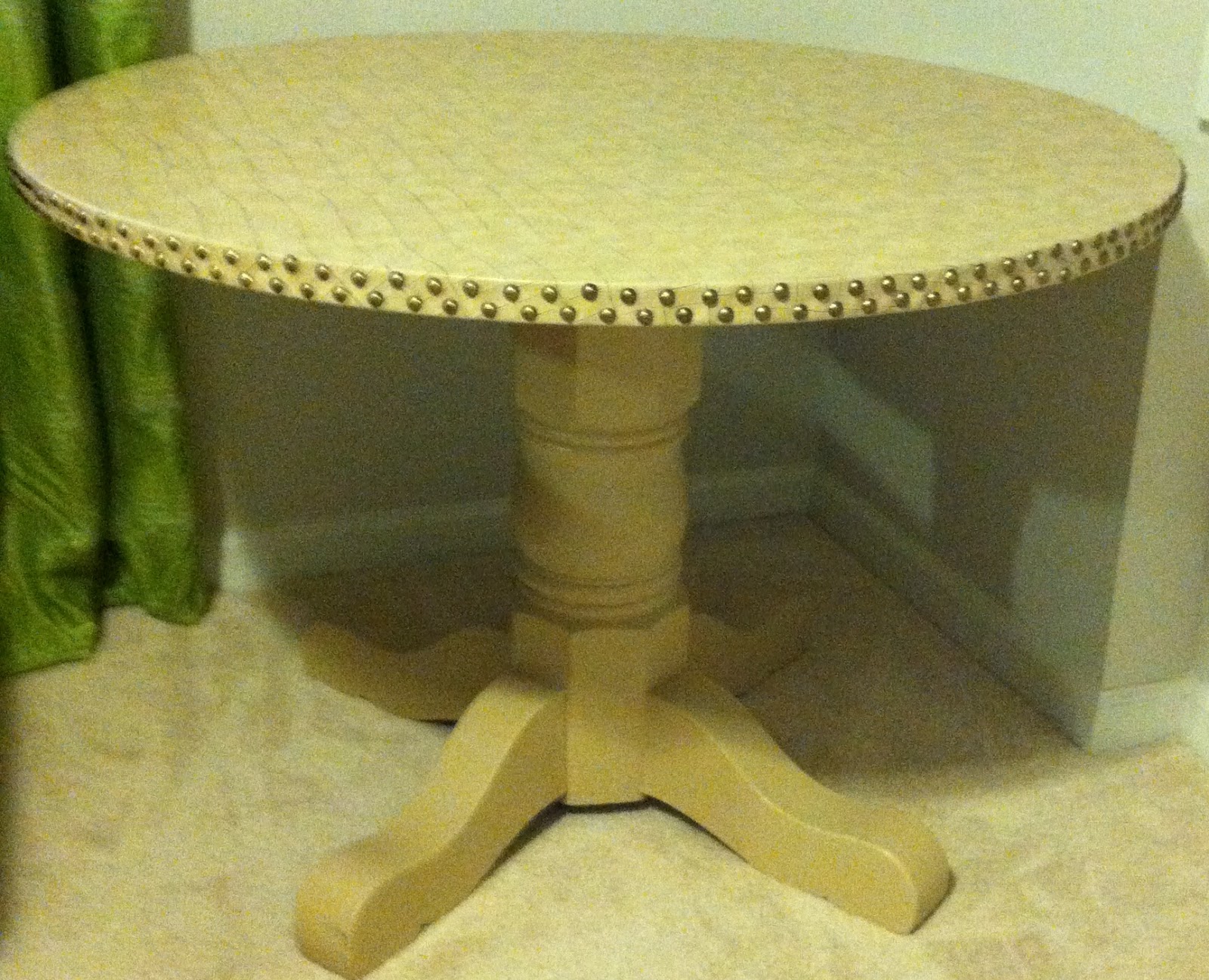 Encore Creations Faux Leather Top Table Makeover