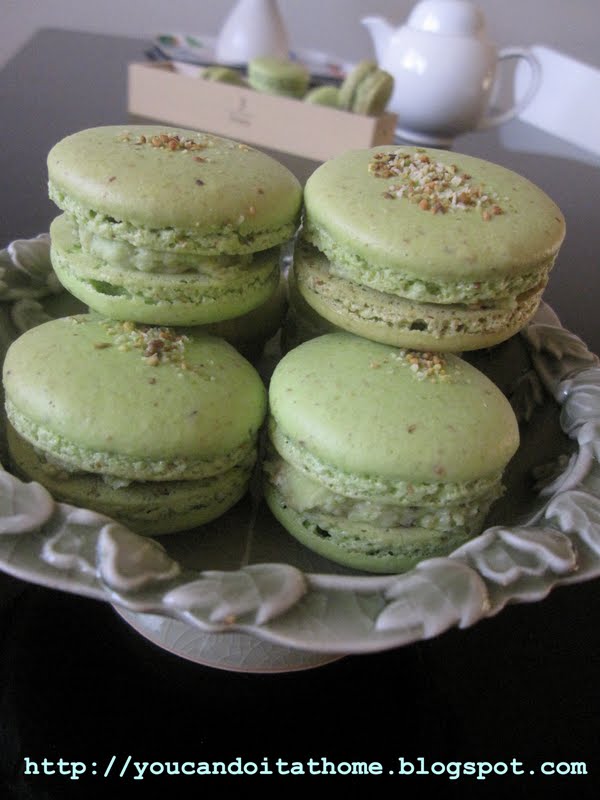 You can do it... at home! Pistachio Macarons with buttercream filling