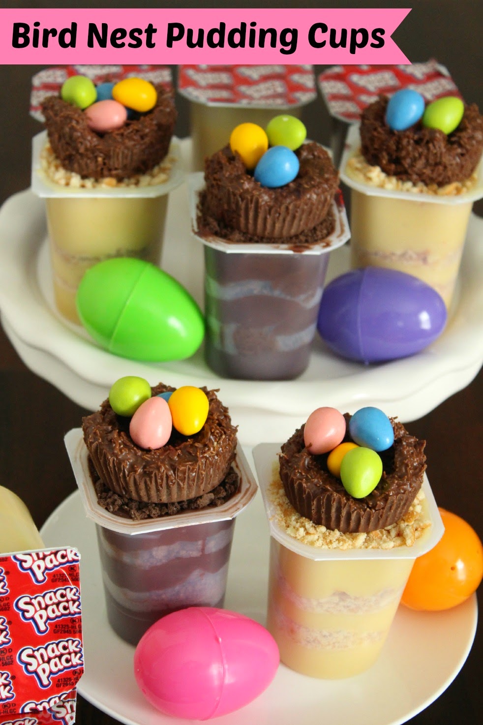 Love and Confections Bird Nest Easter Pudding Cups SnackPackMixins