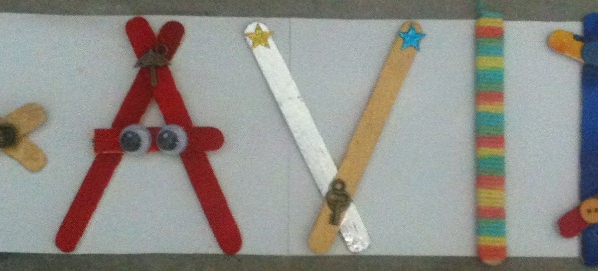 Art School Name Plate popsicle sticks