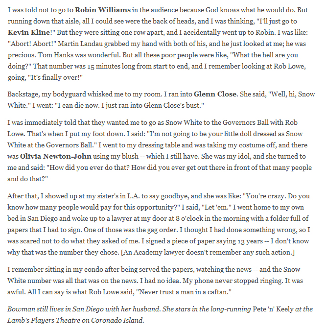 Filmic Light Snow White Archive 25 Years Ago Rob Lowe and Snow