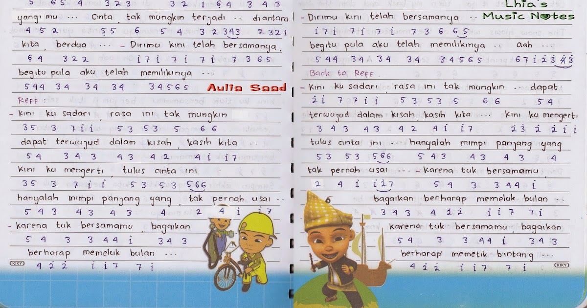 Not Angka Rossa Memeluk Bulan Aulia S World