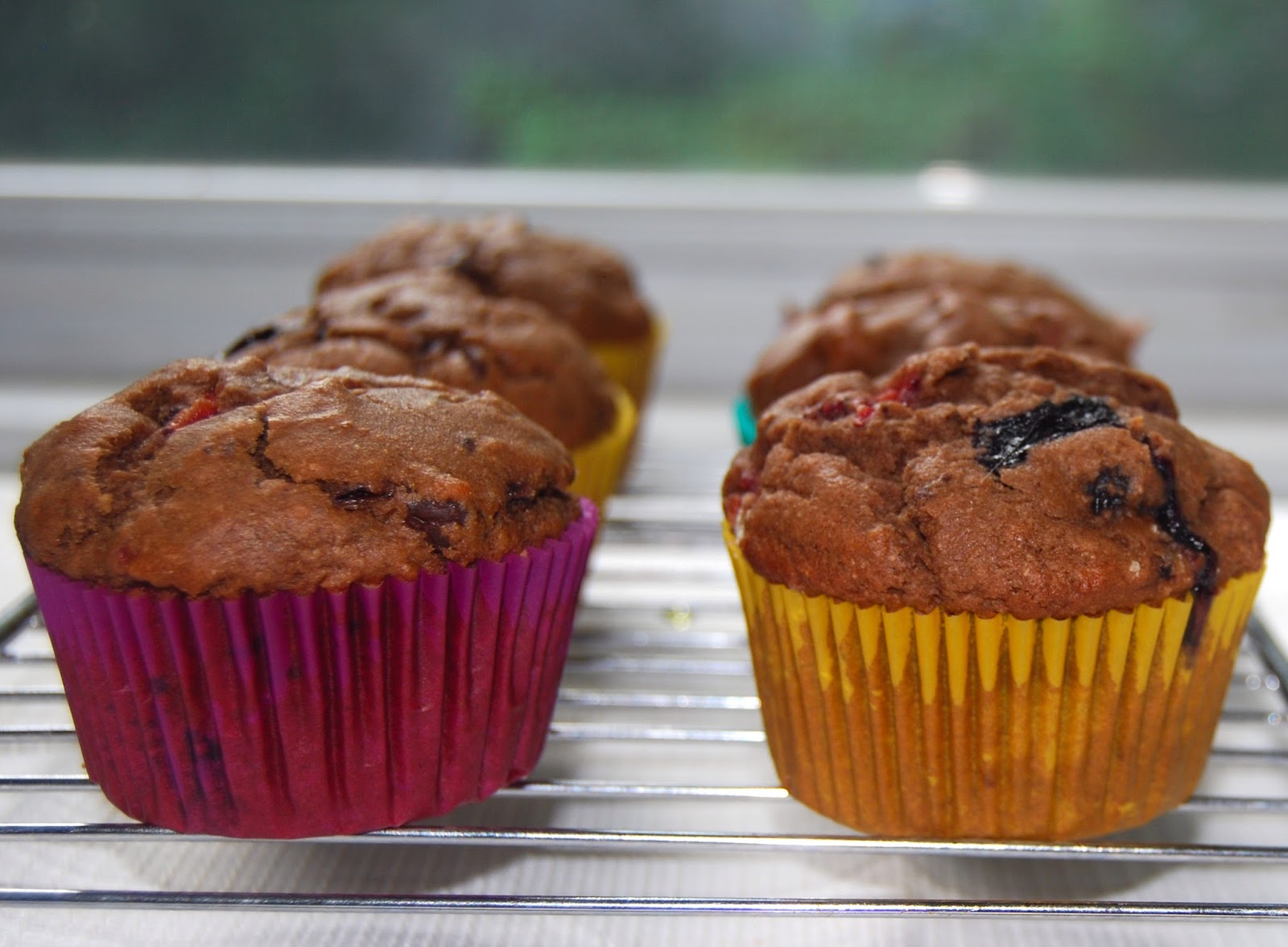 Double Chocolate Berry Muffins • Holy Cow! Vegan Recipes