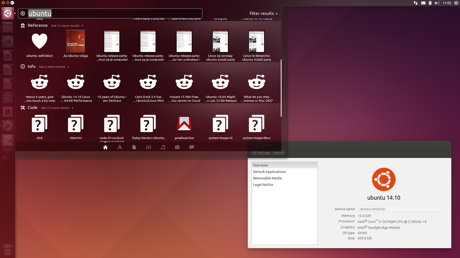 Ubuntu 14.10 screenshots
