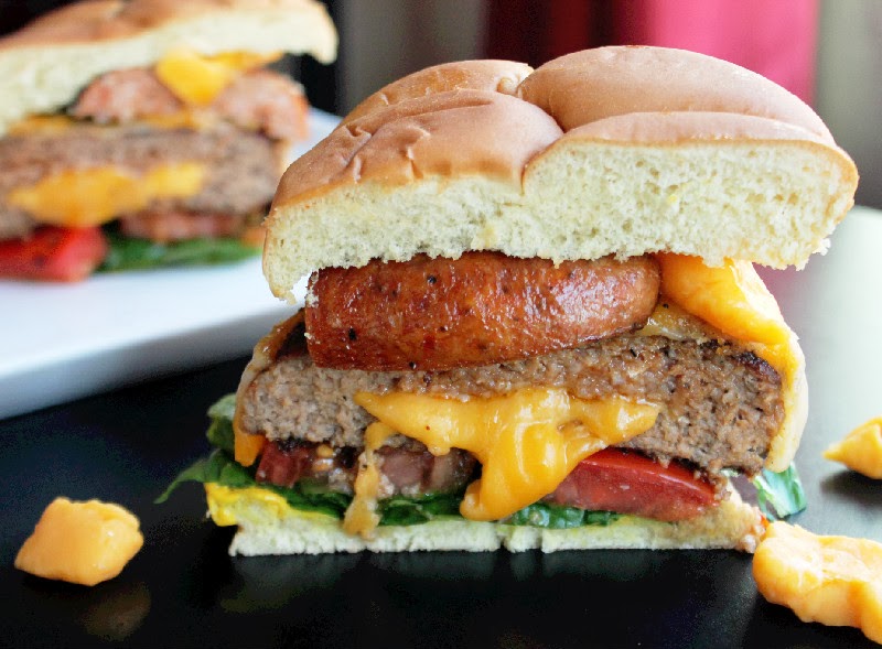 Creole Contessa Stuffed Cheese Curd Turkey Sausage Burgers