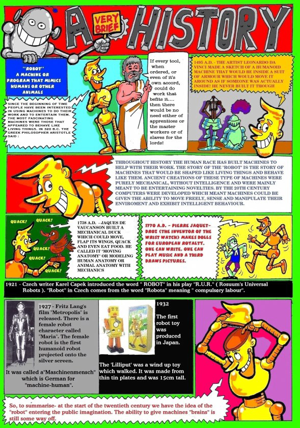 a brief history of robots A brief history of ai introduction the intellectual roots of ai, and the concept of intelligent machines, may be found in greek mythology intelligent artifacts appear in literature since then, with real (and fraudulent) mechanical devices actually demonstrated to behave with some degree of intelligence. a brief history of robots A brief history of ai introduction the intellectual roots of ai, and the concept of intelligent machines, may be found in greek mythology intelligent artifacts appear in literature since then, with real (and fraudulent) mechanical devices actually demonstrated to behave with some degree of intelligence.