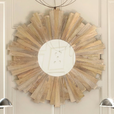 Wood Sunburst Mirror