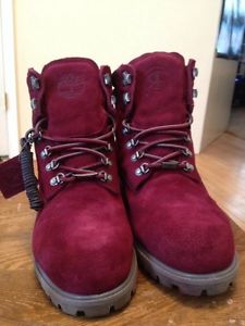maroon timberland boots mens