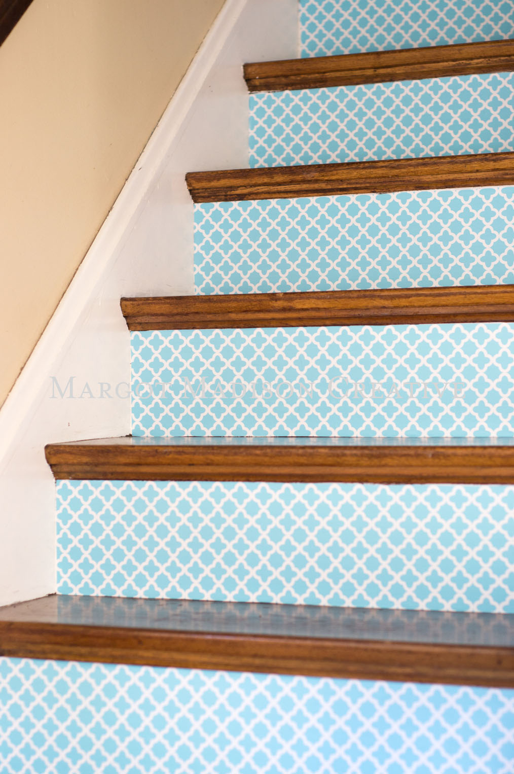 MargotMadison How to wallpaper your stairs in an hour!