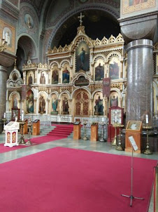 A partial view of the interior of Uspenski Cathedral.