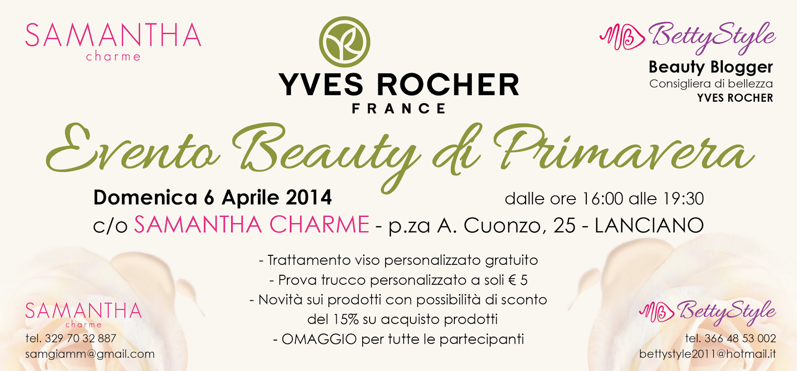 LoStylediBetty Evento BEAUTY di Primavera by YVES ROCHER