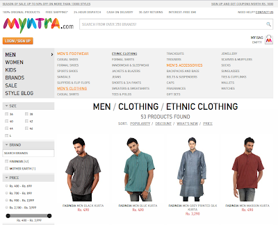 online shopping from myntra.com