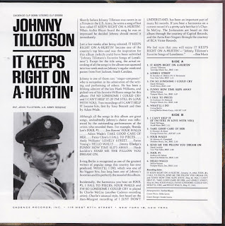 JOHNNY TILLOTSON - IT KEEPS RIGHT ON A-HURTIN' (CADENCE 1962) JVC K2 HD mastering cardboard sleeve + 9 bonus