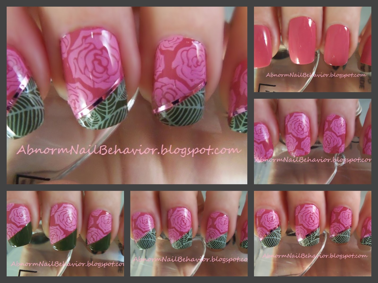 Abnorm Nail Behavior Nail Art Rose Layered Stamping *Tutorial