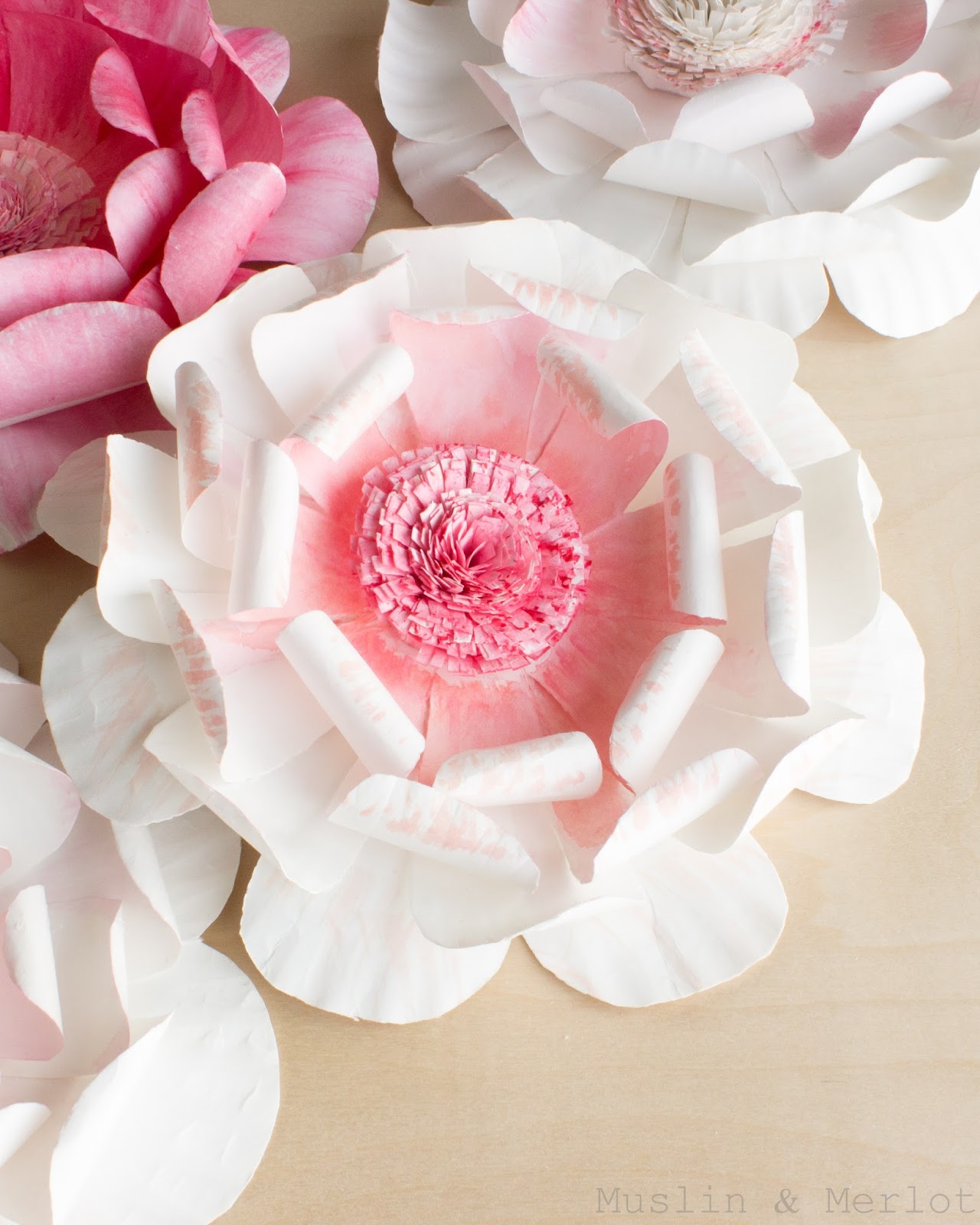 paper plate flowers muslin and merlot