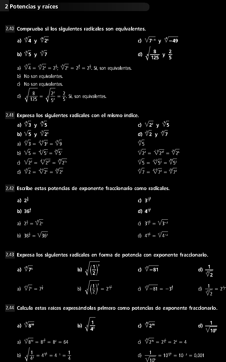 POTENCIAS Y RAICES EJERCICIOS RESUELTOS DE SECUNDARIA – MATEMATICA 3