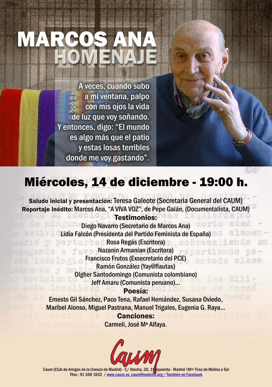 14 diciembre Homenaje en el Caum