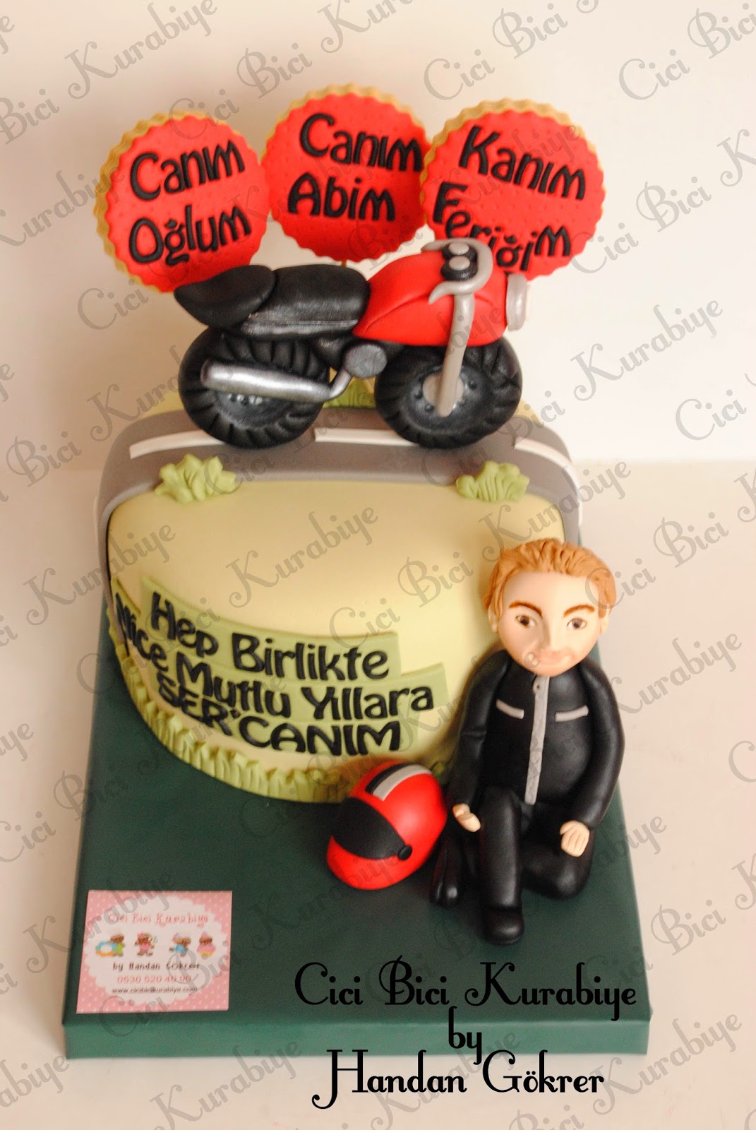 Cici Bici Kurabiye &amp; Cupcake &amp; Pasta İzmit Motorlu Doğum Günü Pastası