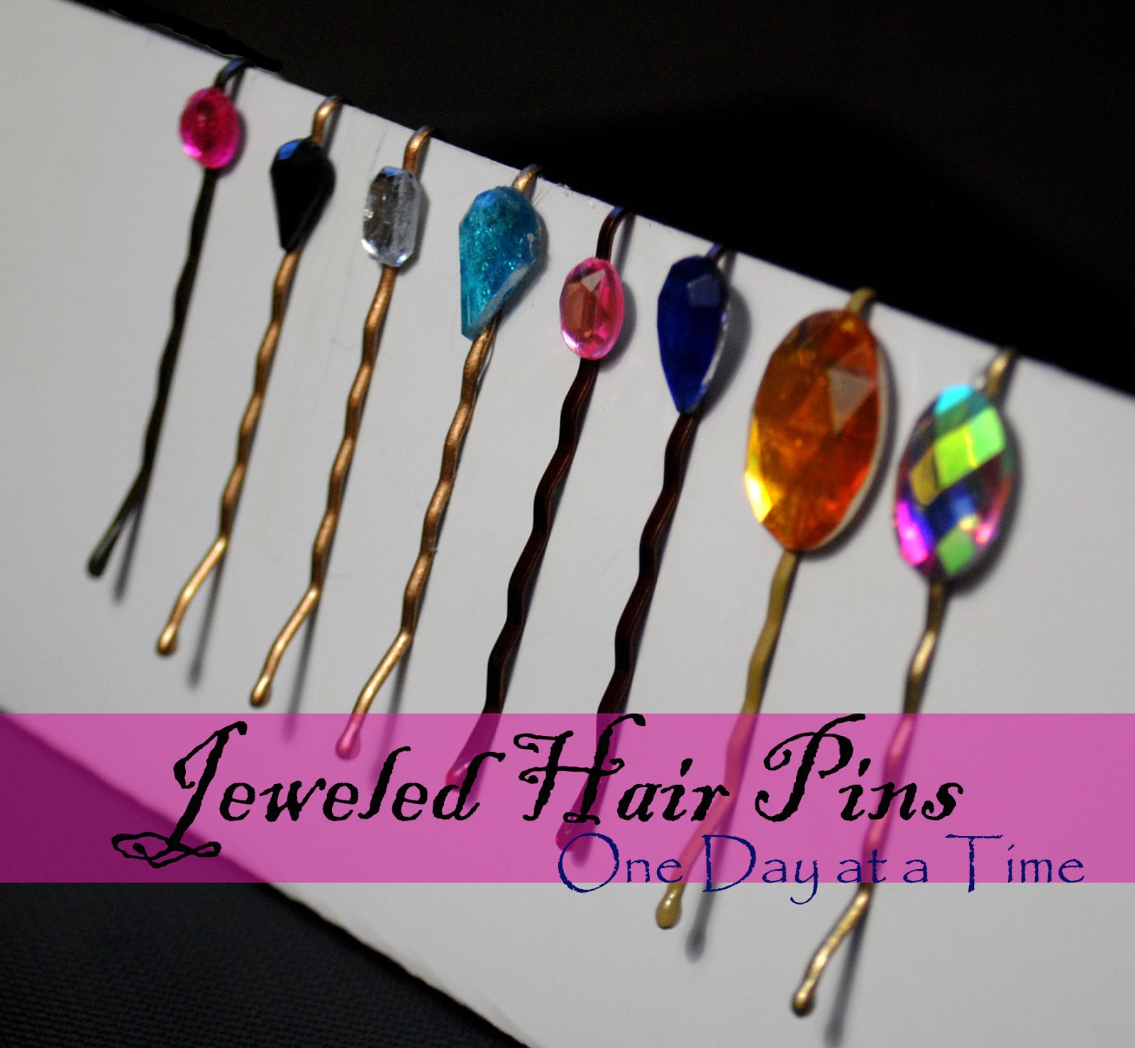 One Day at a Time Jeweled Hair Pins