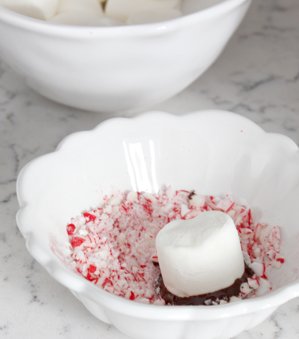 elliven studio Chocolate & Candy Cane Dipped Marshmallows!