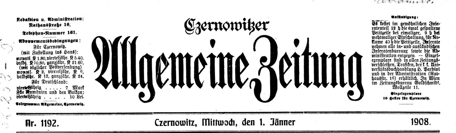 Czernowitz R I P Deceased Of The Year 1907 As Per