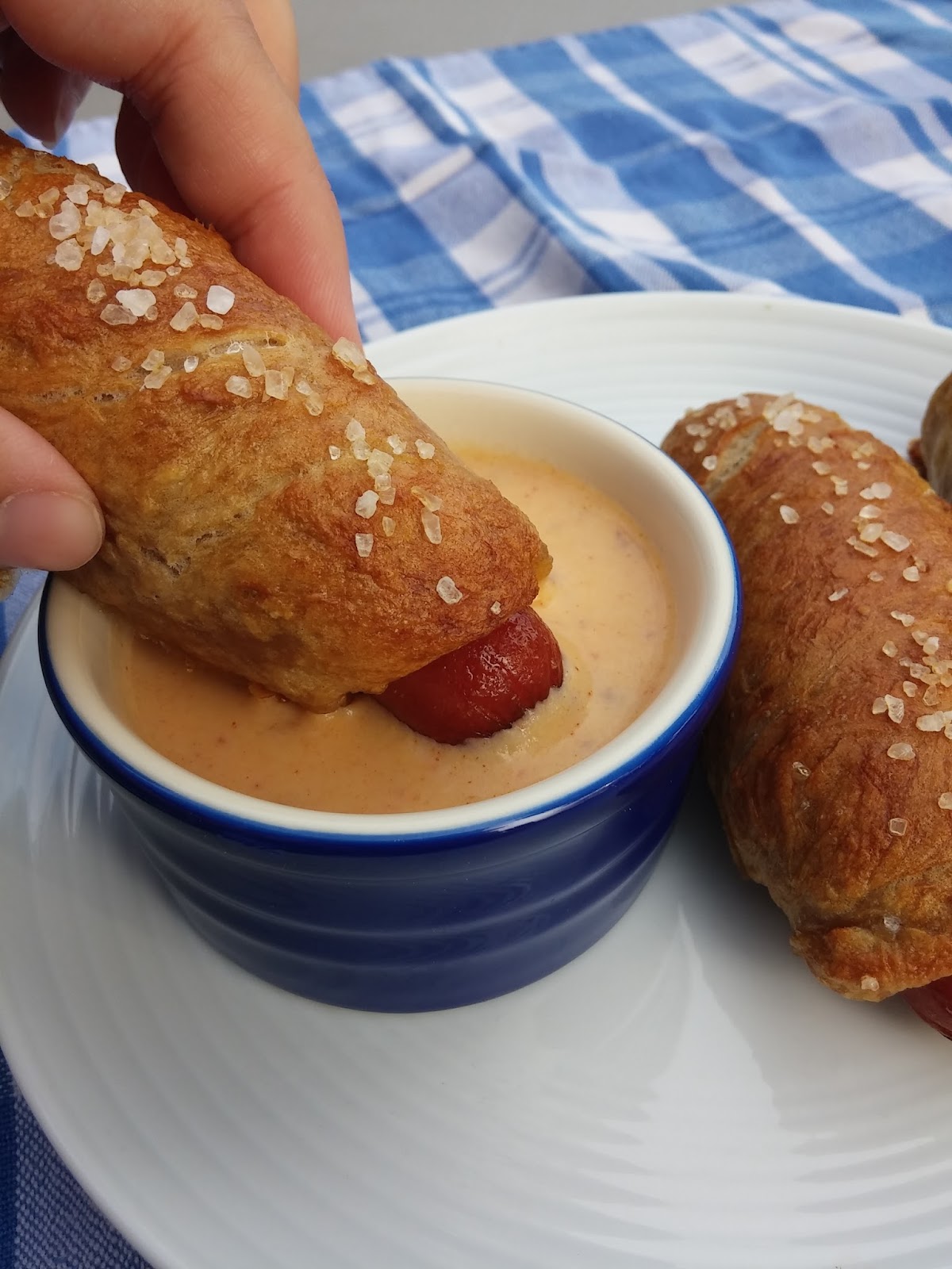Improv Pretzel Dogs with Cheesy Mustard Dipping Sauce Edesia's Notebook