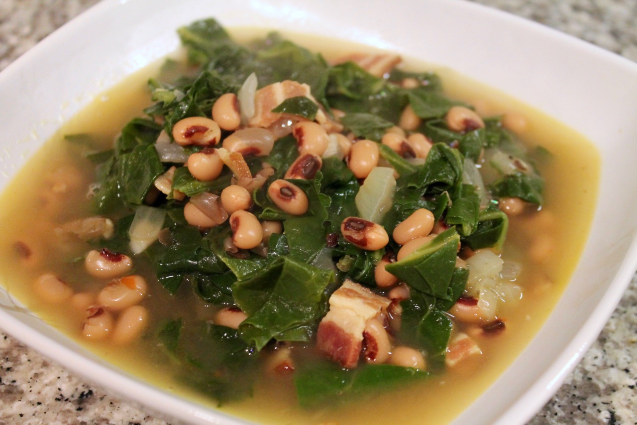 Cook In / Dine Out Black Eyed Peas with Bacon and Chard