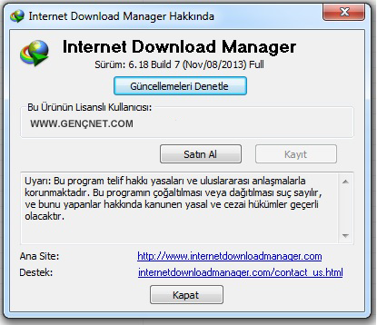 Internet Download Manager 6.18 Build 7 Full Sürüm İndir
