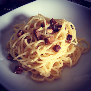 Carbonara vegetariana di seitan