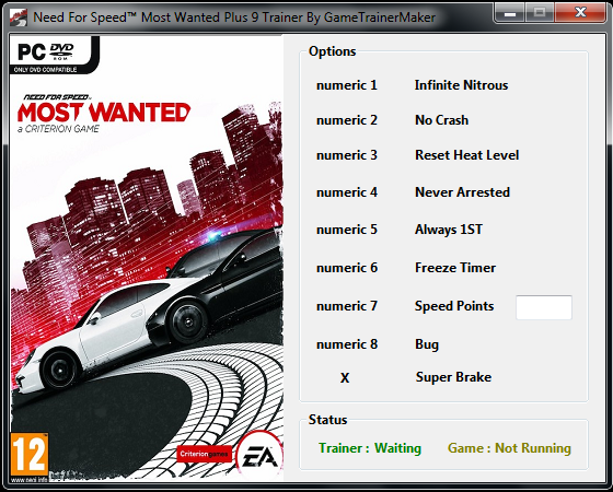 need for speed most wanted trainer 1.3 unlock all cars and parts