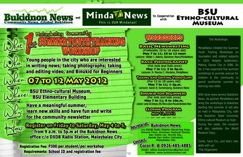 1st Summer Youth Training Workshop in Malaybalay City, Bukidnon