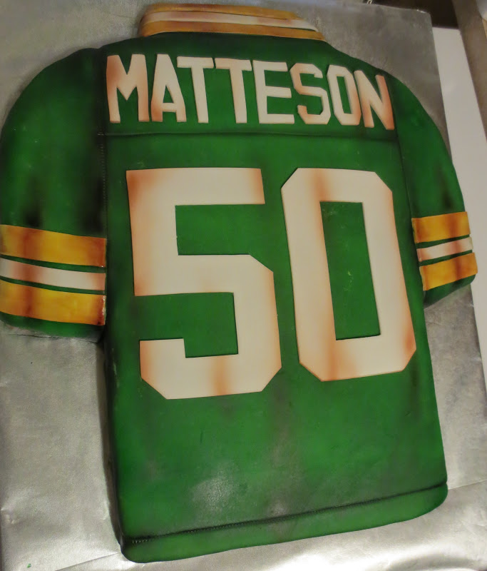 Of Cakes and Cupcake (and Apollo too) Football Jersey Cake