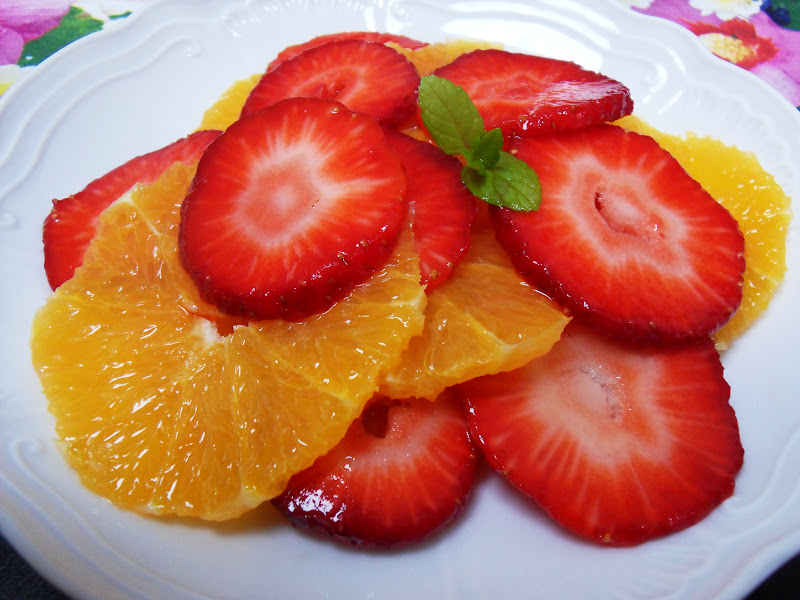 Diana's Cook Blog Salade de fraises et oranges au sirop de menthe