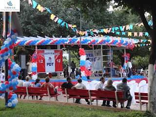 Local da convenção do PDT na Praça Pe. Cícero.