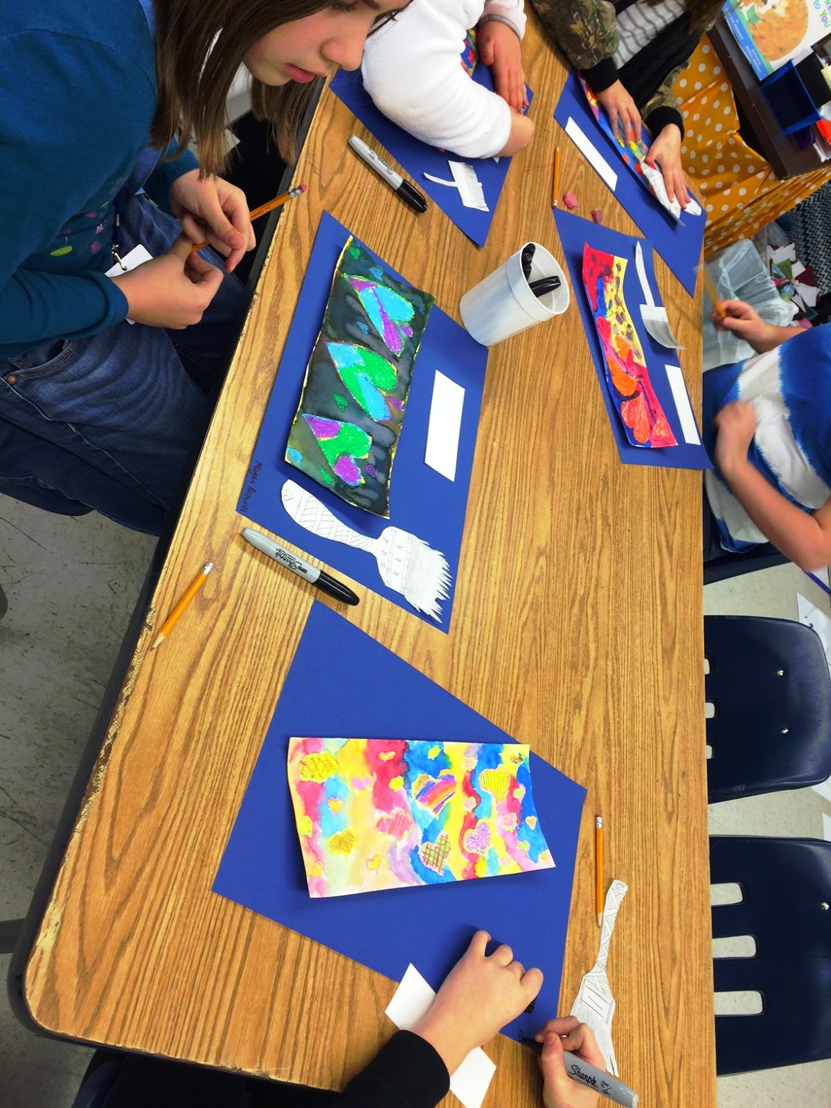 Art Julz Hearts. Paint brushes and Jim Dine