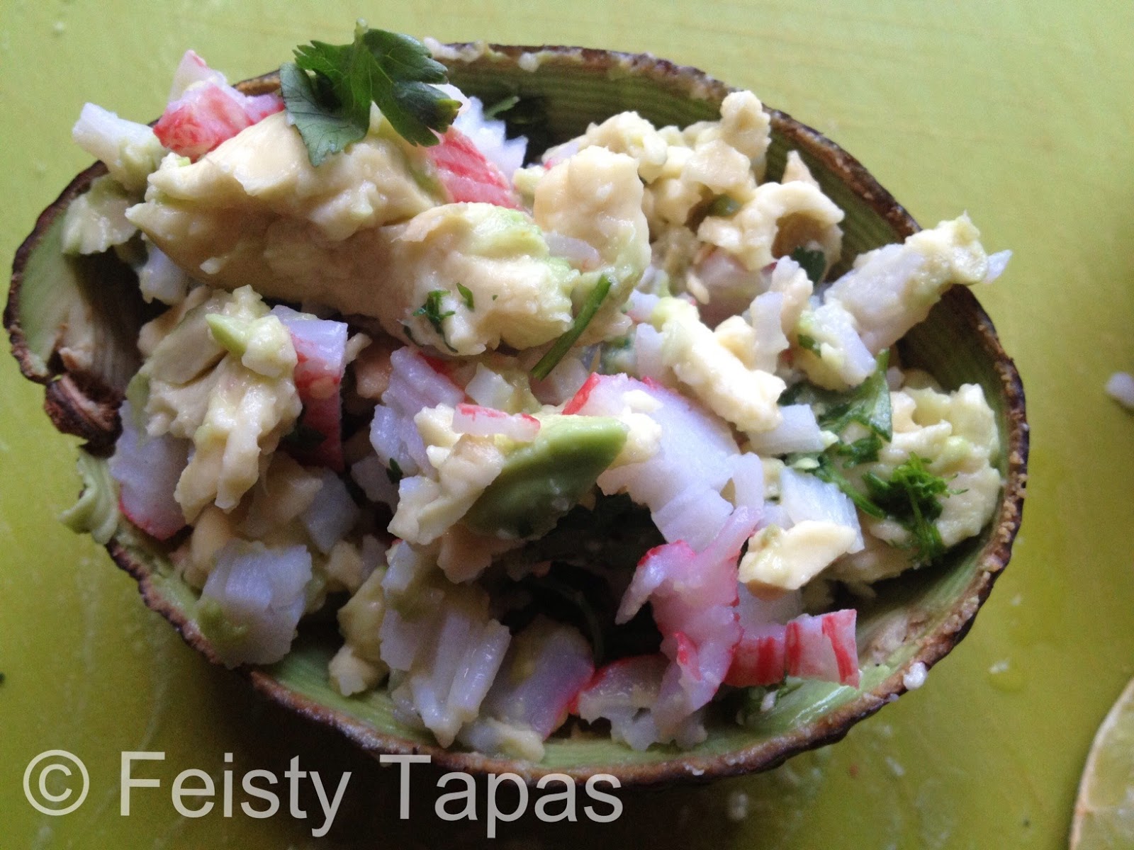 FEISTY TAPAS Avocado and surimi cups (recipe)