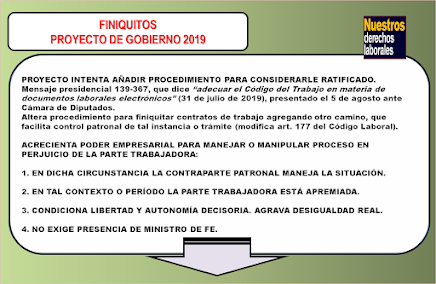 PROYECTO GOBIERNO 2019: FINIQUITOS