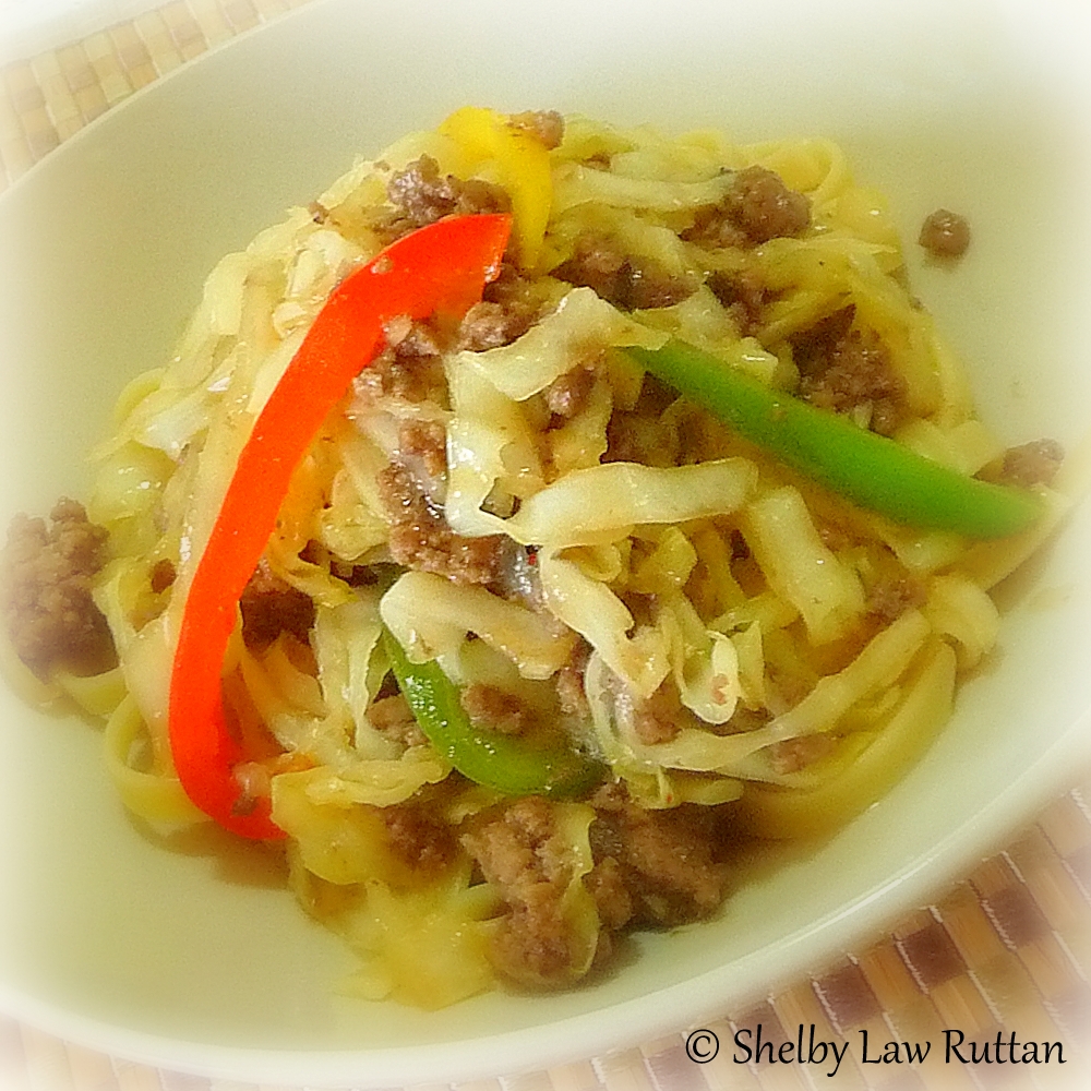 Peppery Beef with Cabbage over Noodles Grumpy's Honey Bunch