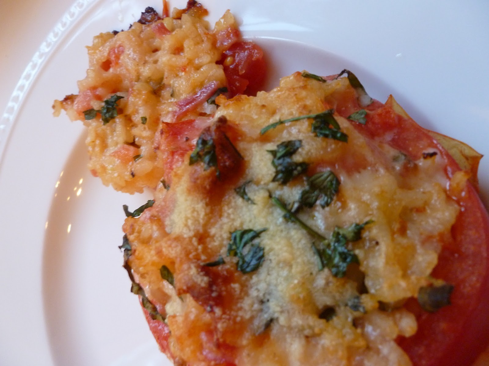 Lindaraxa Stuffed Tomatoes With Arborio Rice And Shrimp