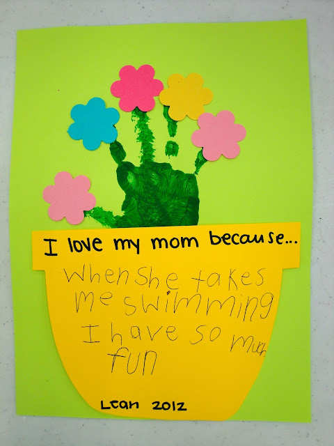 mothers day crafts - handprint flower card