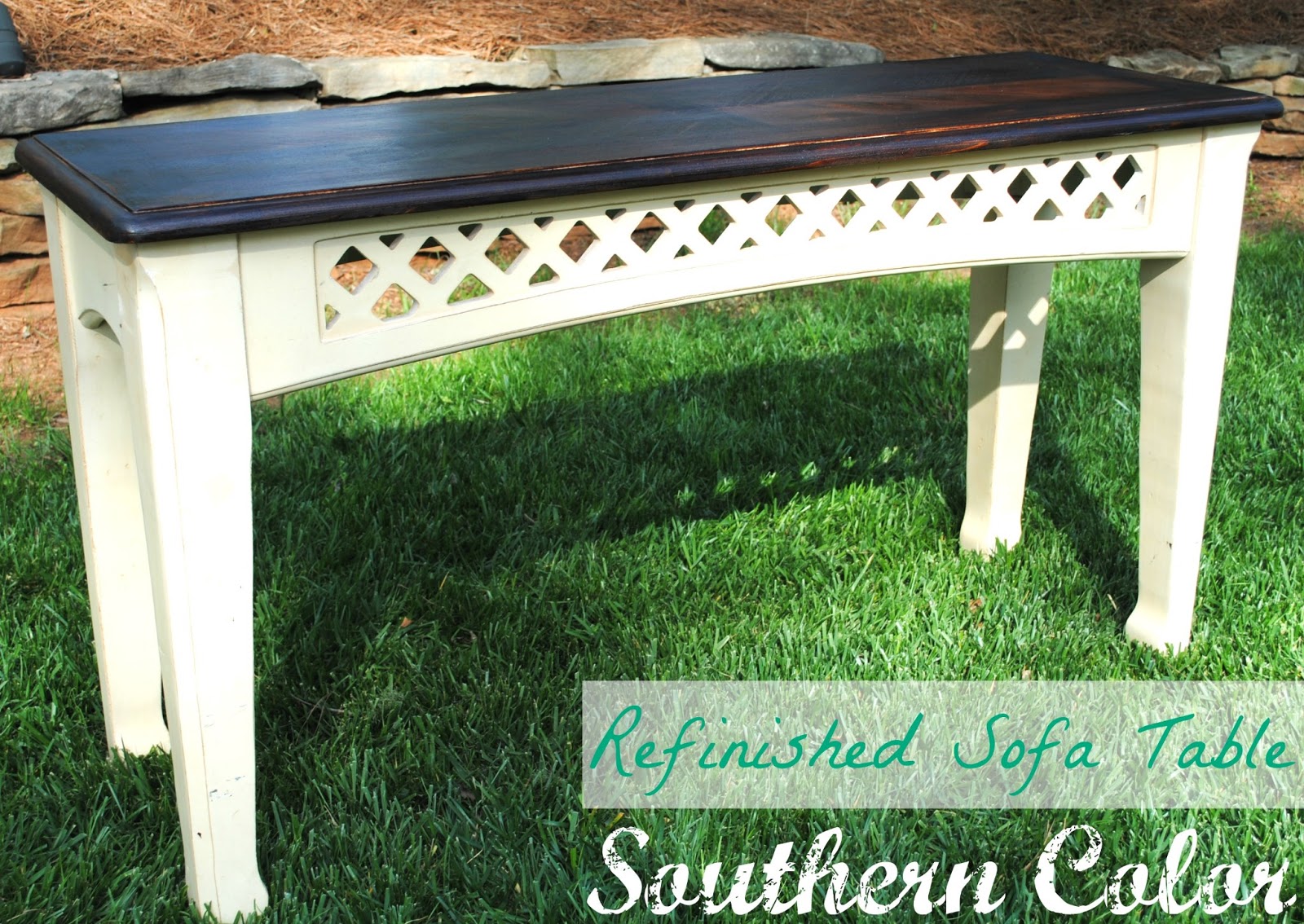 Southern Color Refinished Sofa Table