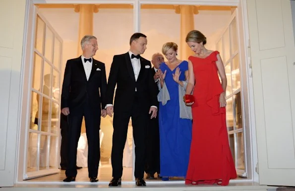 King Philippe of Belgium and Queen Mathilde of Belgium, Polish President Andrzej Duda, First Lady of Poland Agata Kornhauser-Duda