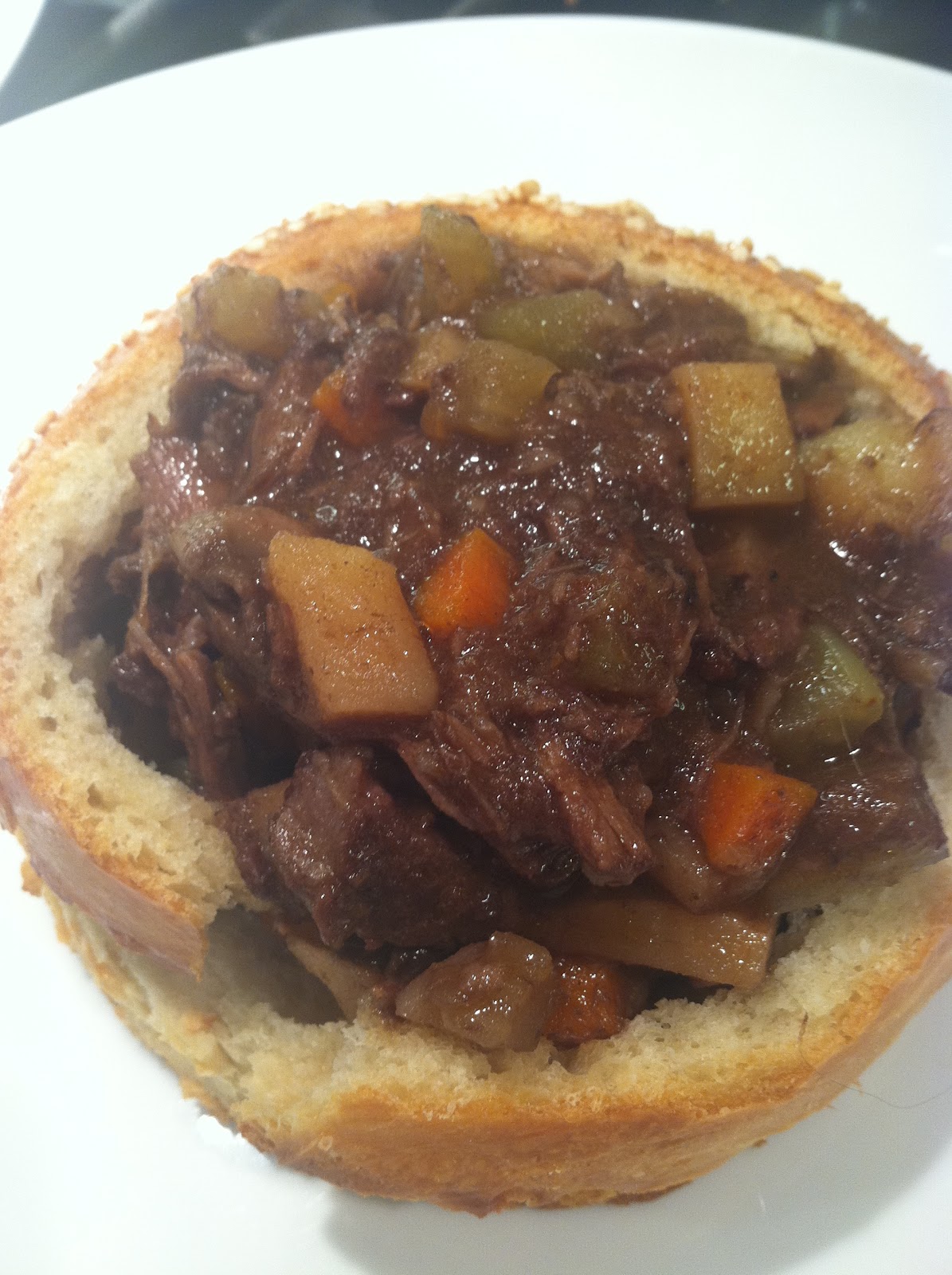 parsley & polka dots beef stew with homemade bread bowls
