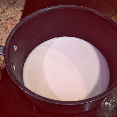 Warming Almond Milk for Gajar Halwa